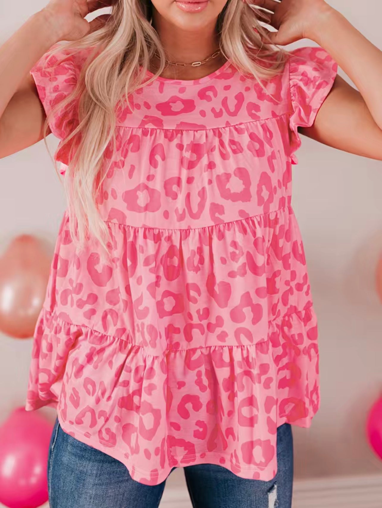 Hot Pink Cheetah Top
