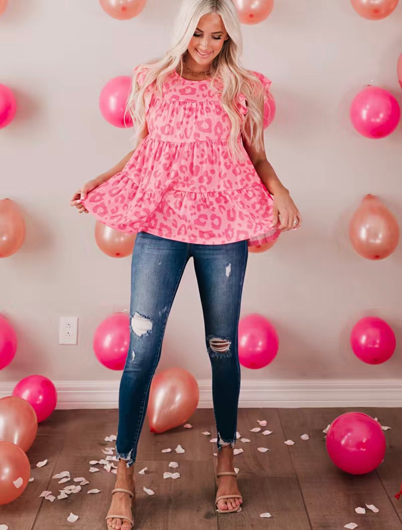 Hot Pink Cheetah Top