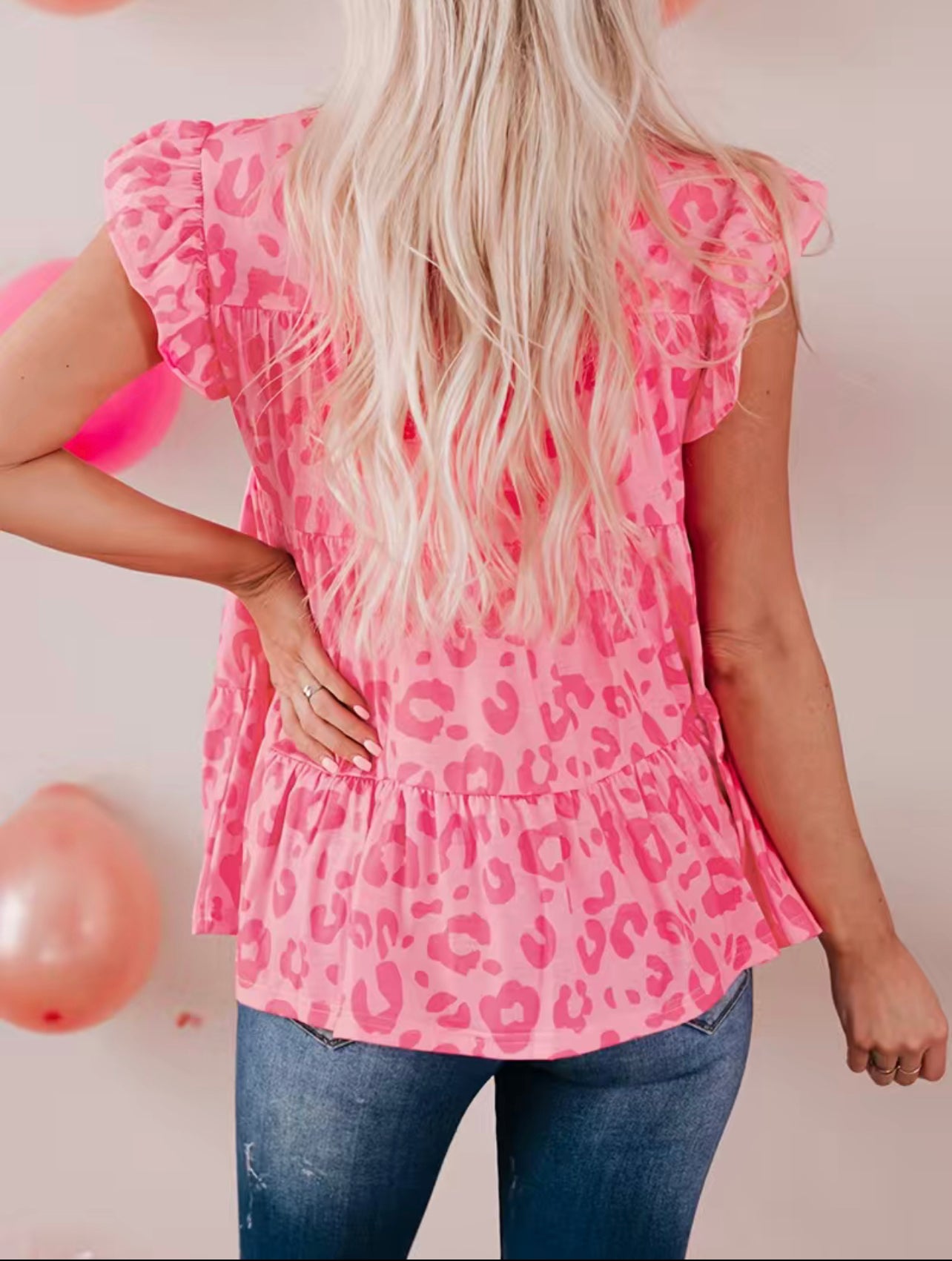 Hot Pink Cheetah Top